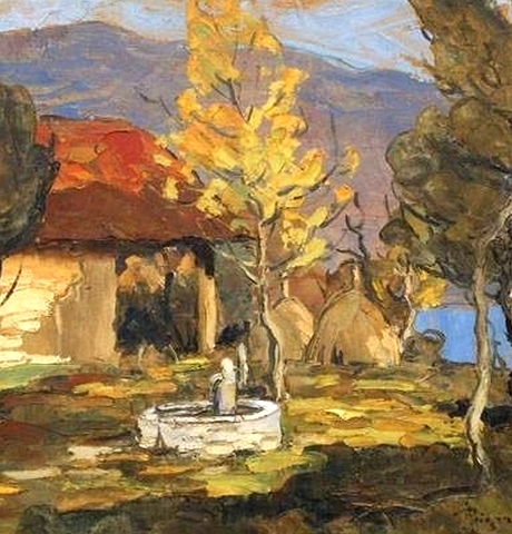 Painting of the Savoyard painter Lucien Poignant nocturne